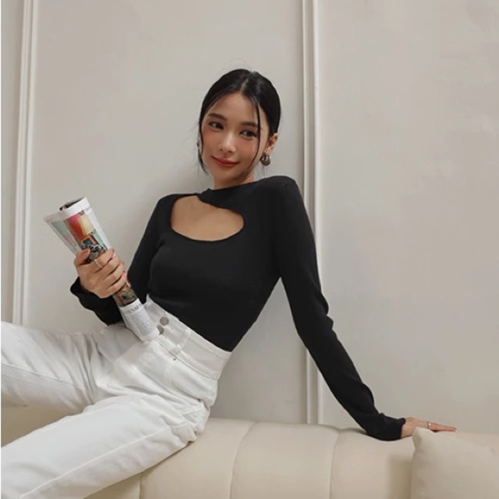 Elegant Black Asymmetrical Top